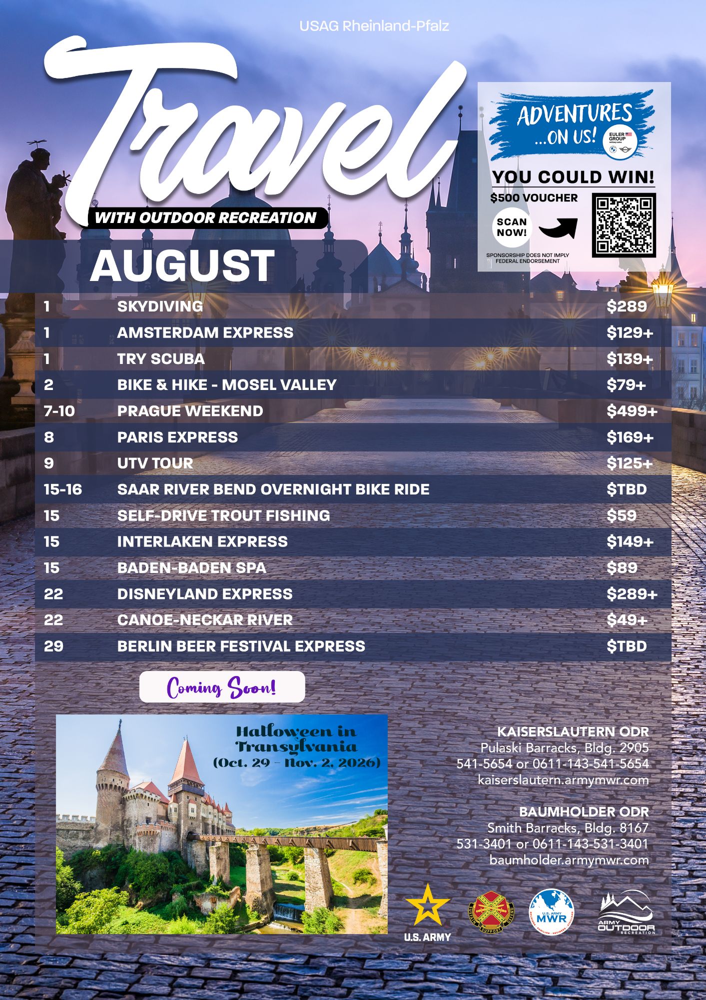 August Trip Schedule