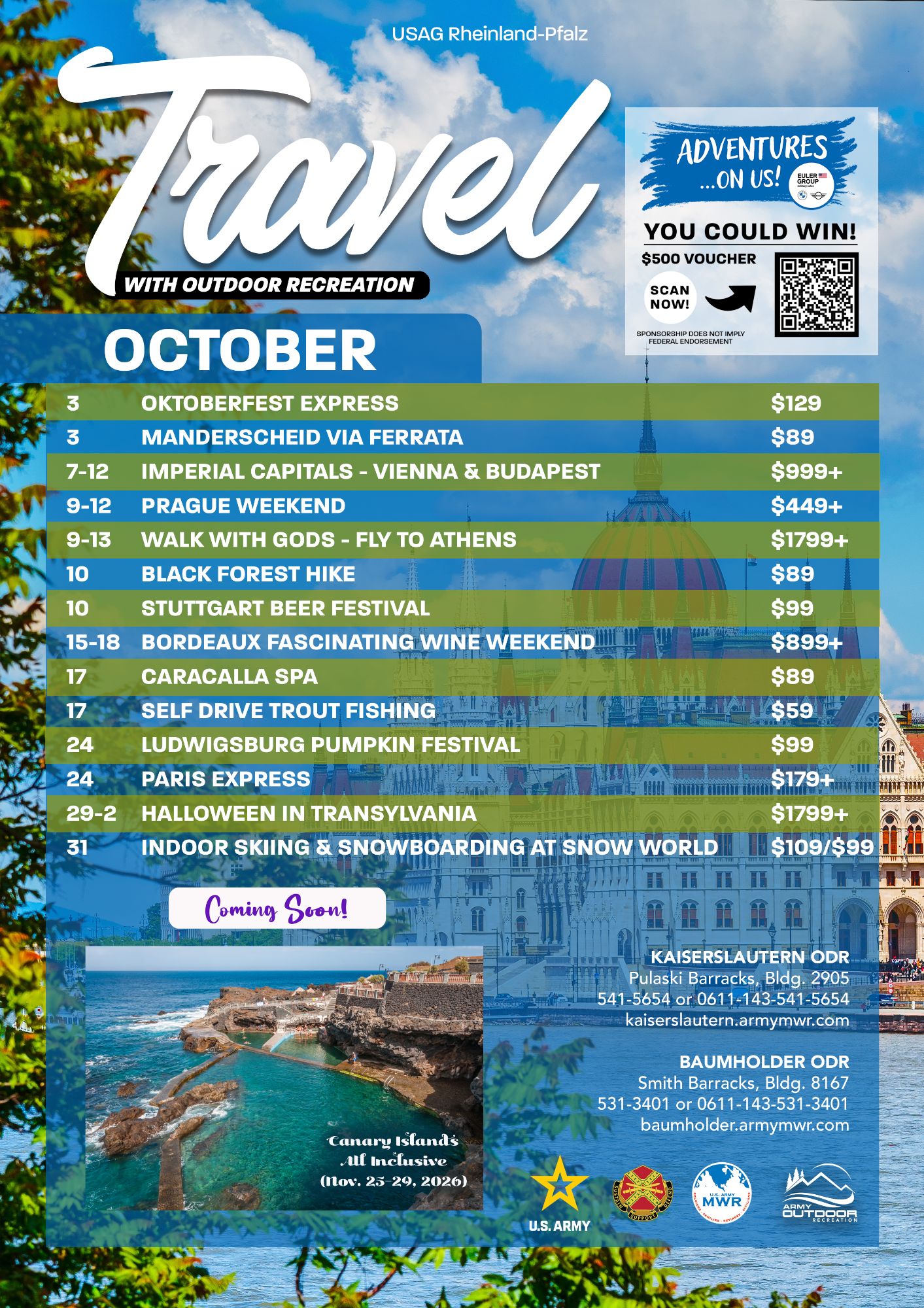 October Trip Schedule